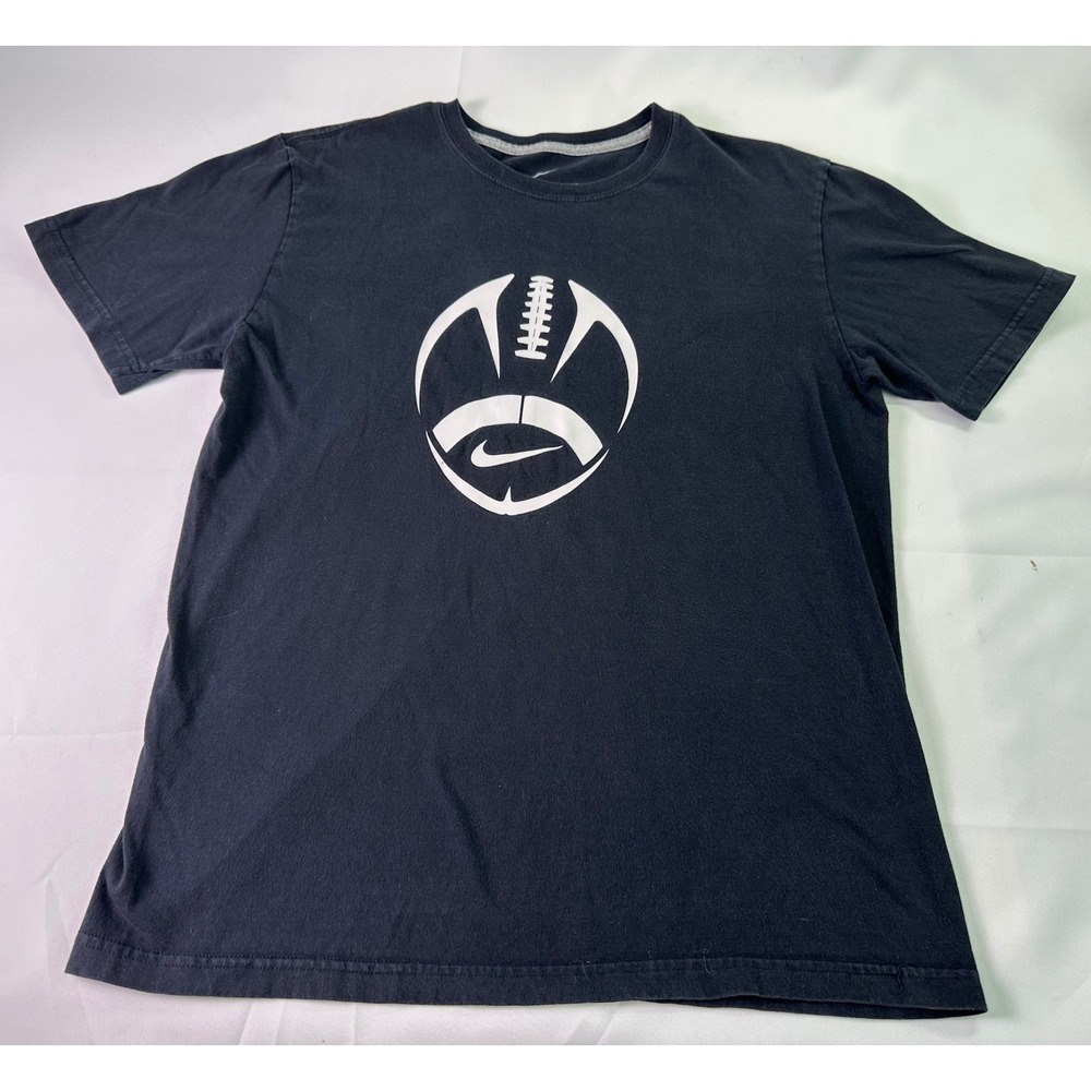 Nike Football Graphic T-Shirt Mens Large Black‎ Short Sleeve Standard Fit Tee